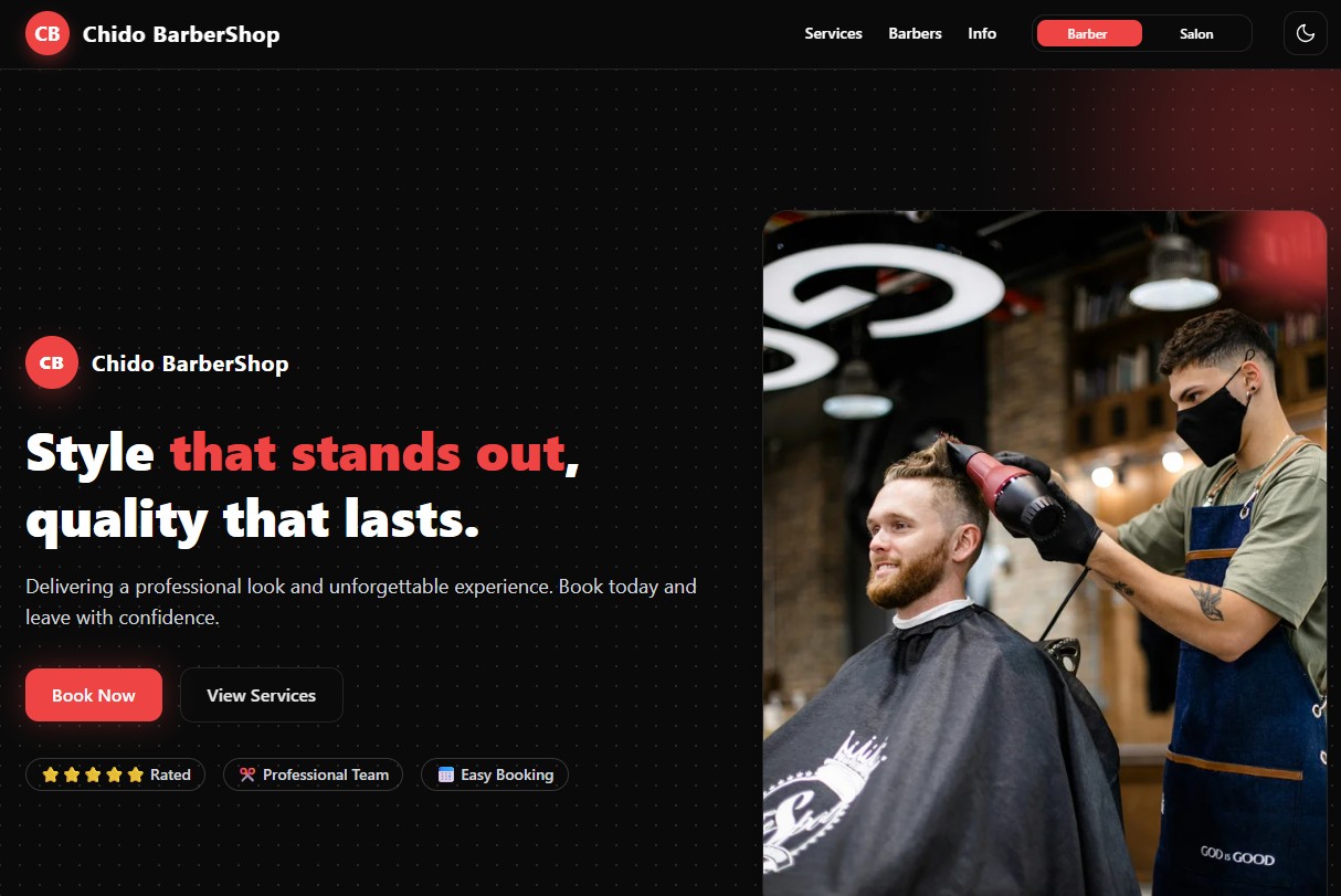 Barbershop template preview